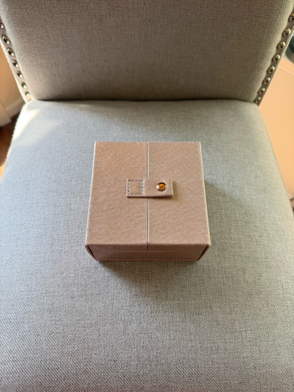 Compact Light Metallic Pink Jewelry Box with Snap Closure From Nordstrom